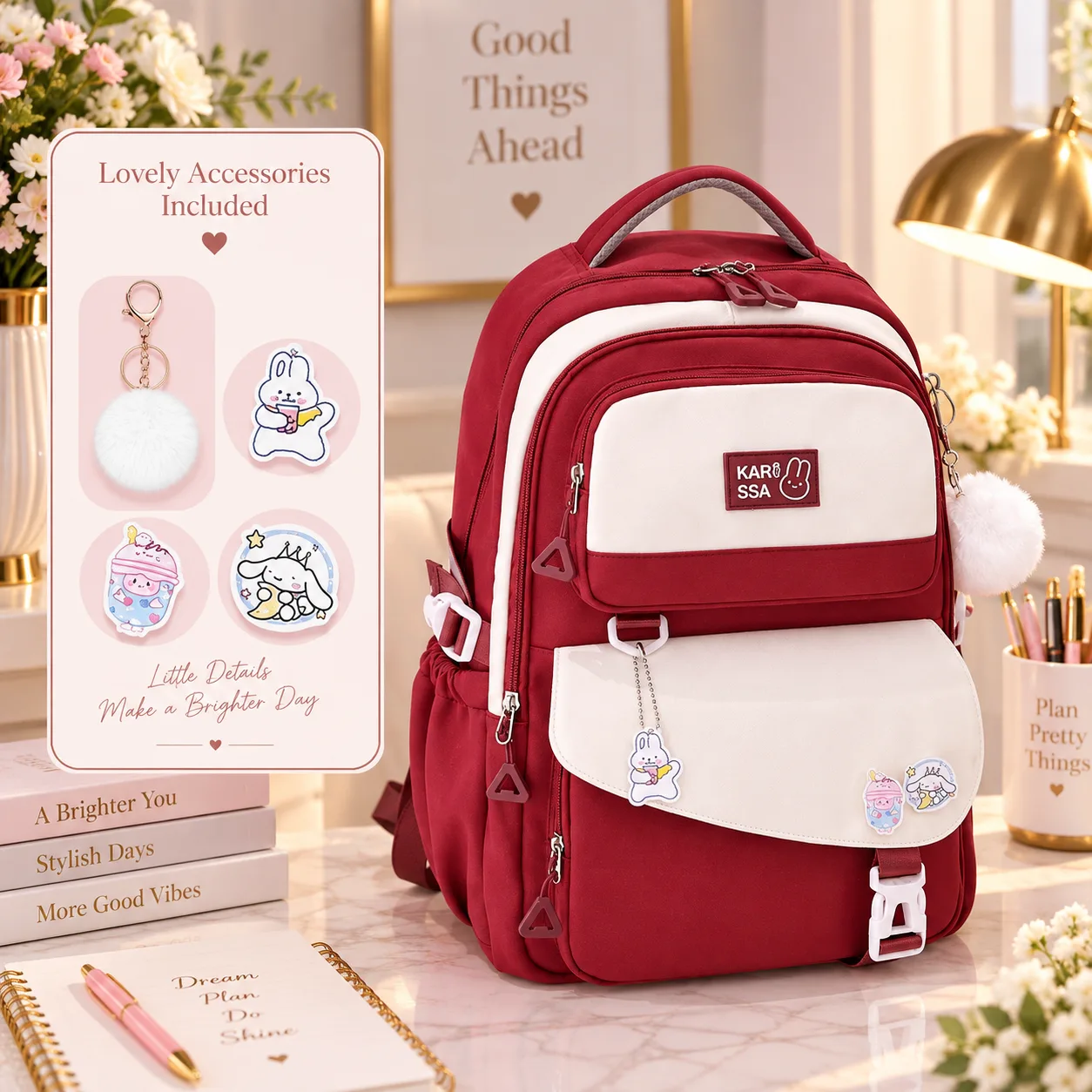 Premium Kids School Backpack (Red)