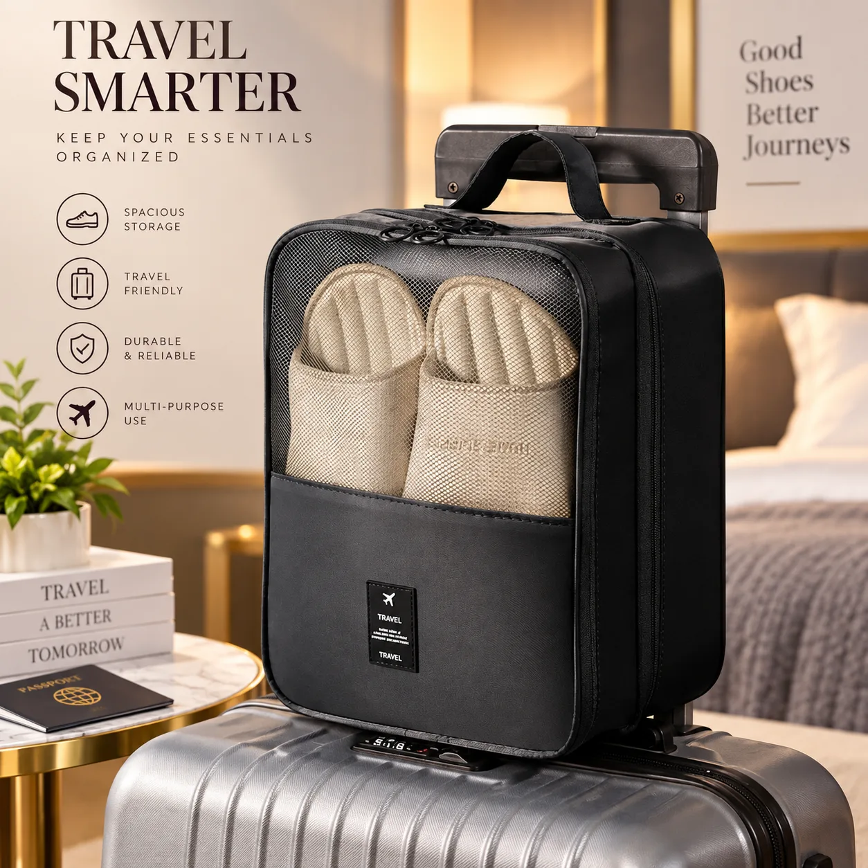 Premium Travel Shoe Storage Bag(Black)