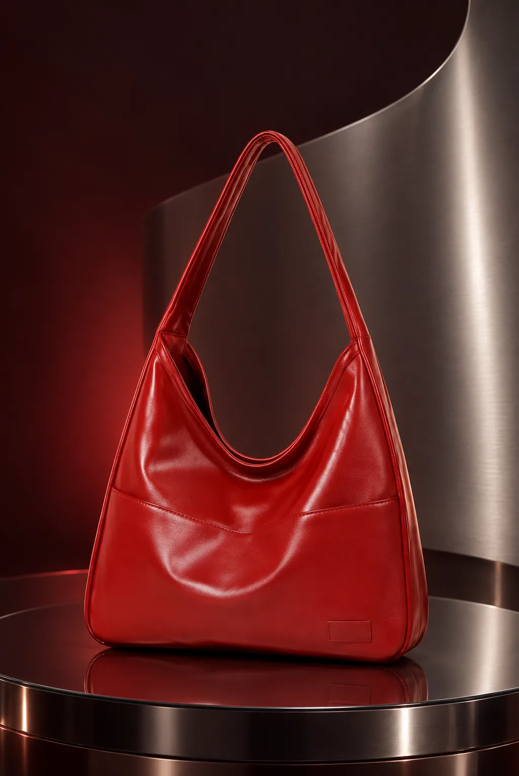 Retro Textured Shoulder Bag (Red)