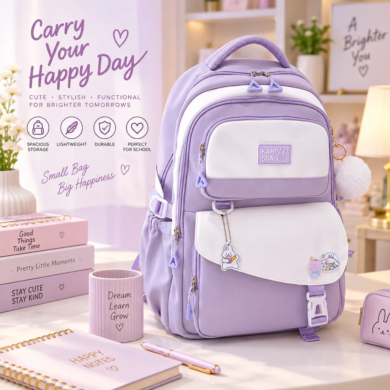 Cute School Bag (Purple)