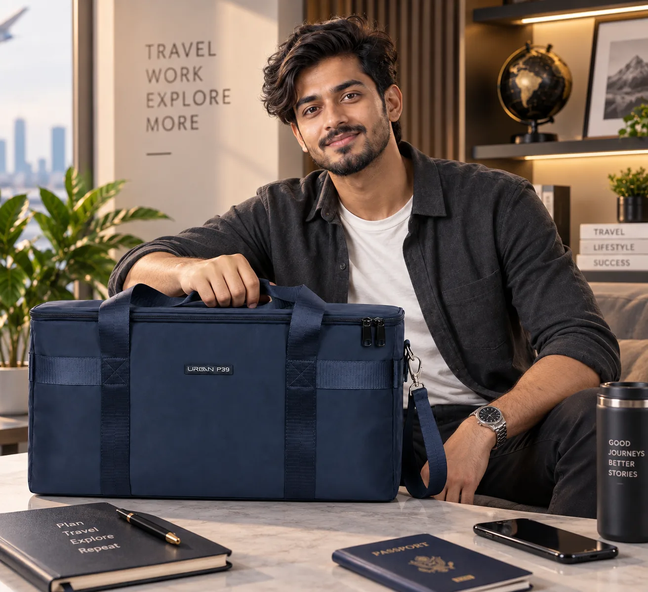 Urban P39 Premium Travel Tote Bag(Blue)