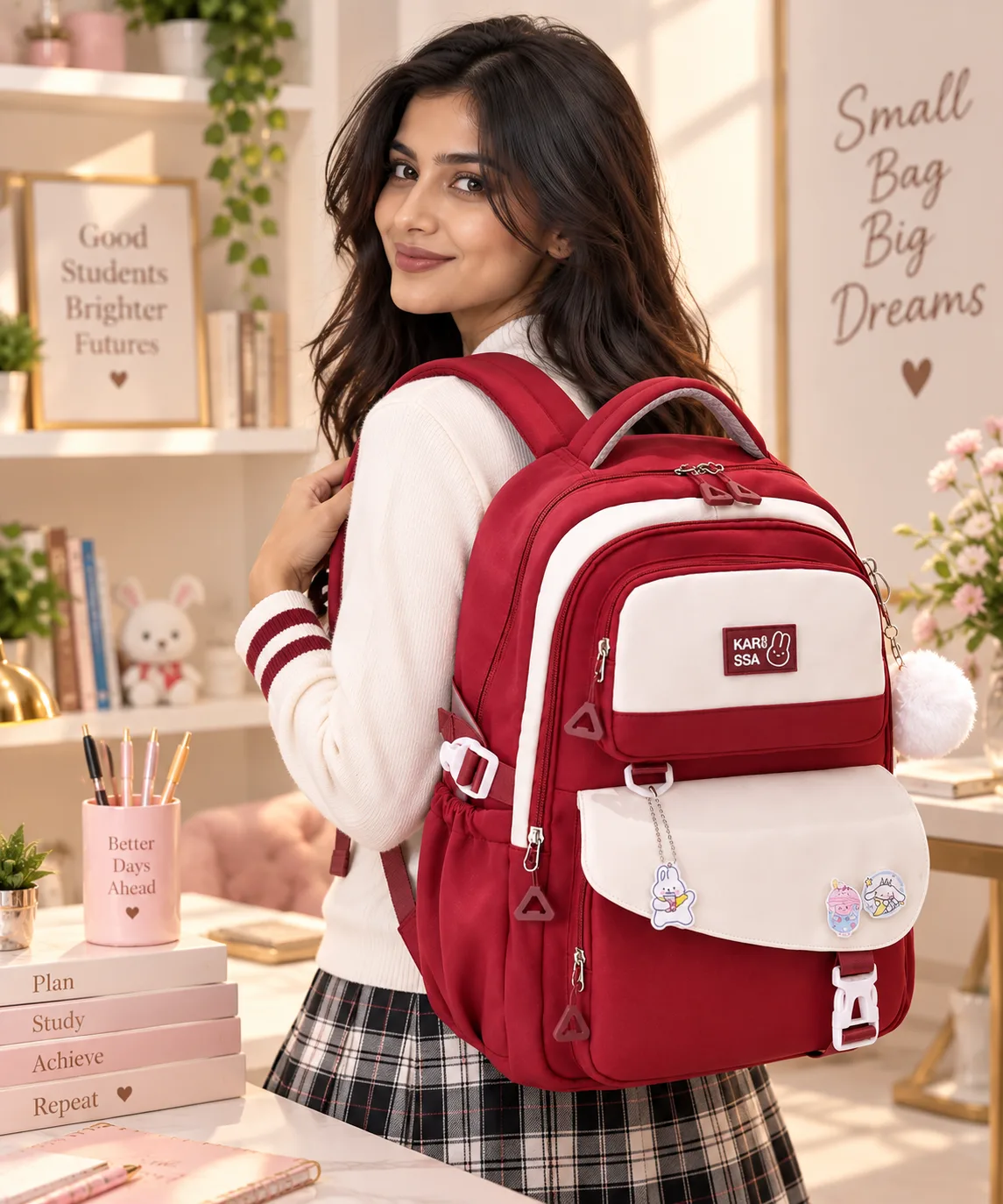 Premium Kids School Backpack (Red)