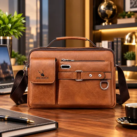 Men's Pu Leather Shoulder Bag.