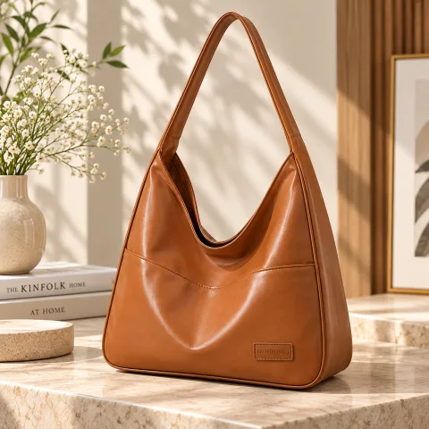 Retro Textured Shoulder Bag (Brawn)